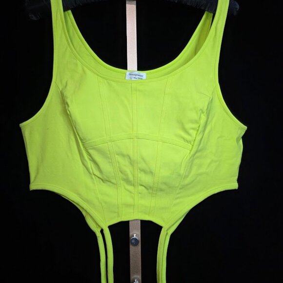 NWT The Drop Plus Size Neon Green Corset Top 2X - Picture 1 of 9